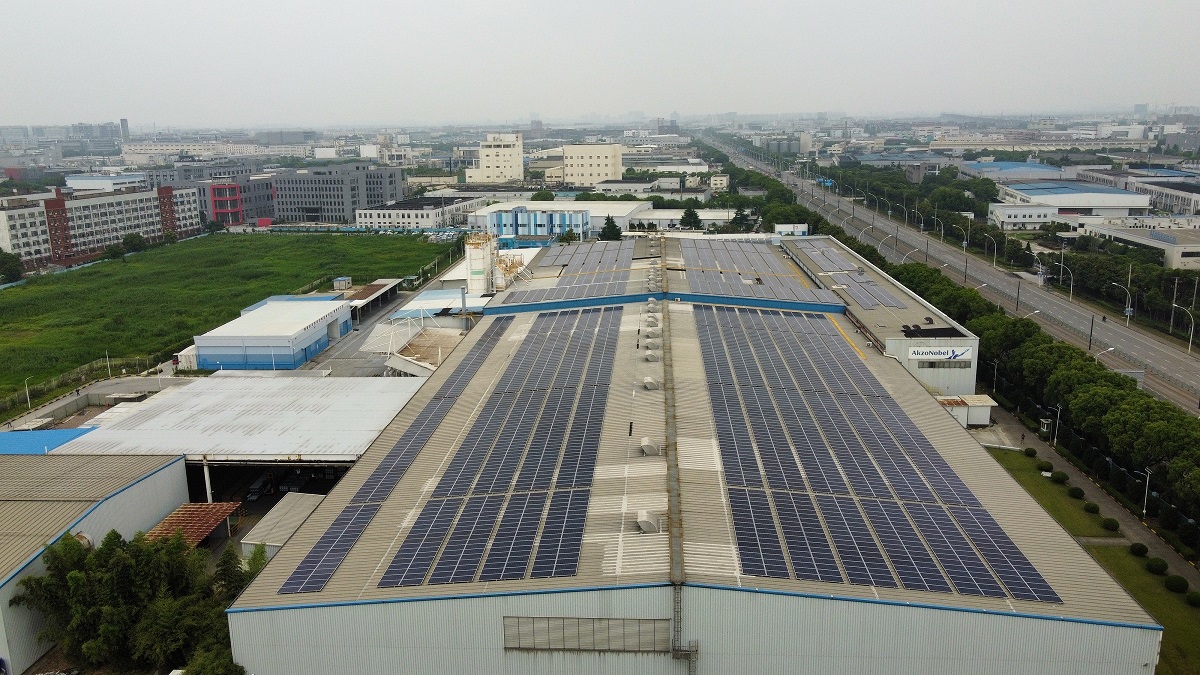 阿克蘇諾貝爾在位于上海松江的裝飾漆工廠推出太陽能可再生電力項目.jpg